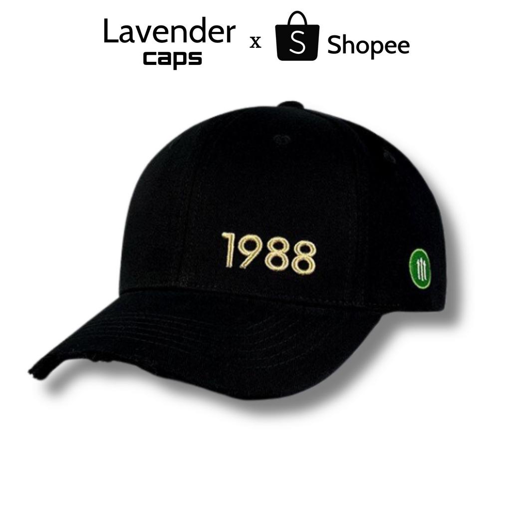 Nón kết Mũ lưỡi trai đen 1988 logo thêu dành cho nam nữ Free size