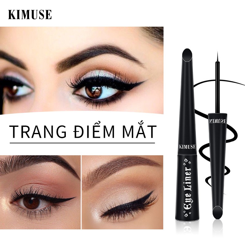 Bút kẻ mắt nước KIMUSE màu đen siêu đậm chống nước lâu trôi dễ dùng 20g