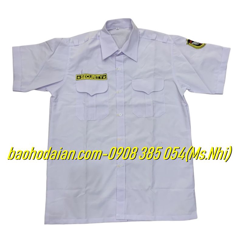 Áo bảo vệ màu trắng chất liệu vải FORD tốt thấm hút mồ hôi, vải đẹp- Hình thật