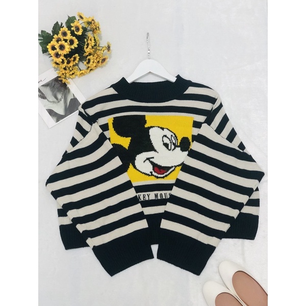 Áo len cánh dơi chuột Mickey nữ