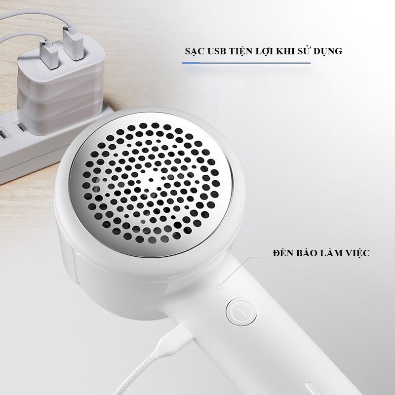 [Giảm Giá Sock] Máy cắt lông xù quần áo đa năng 2 trong 1, cắt xơ len hút bụi, không dây sạc pin nhỏ gọn tiện lợi