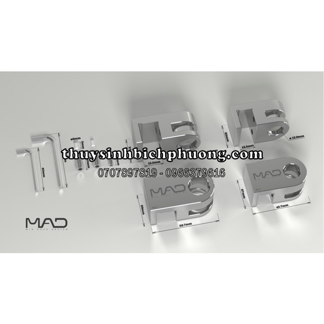 KẸP NHÔM IN OUT MAD FI12 VÀ FI16 | CHUYÊN DỤNG KẸP ỐNG DẪN NƯỚC RA VÀO DÀNH CHO LỌC THÙNG THỦY SINH