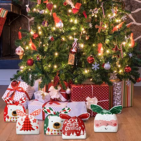 Set 50 Túi Nhựa Đựng Kẹo Giáng Sinh / Bánh Quy / Bánh Kẹo Hình Gấu / Thỏ / Ông Già Noel / Cây Thông Giáng Sinh / Năm