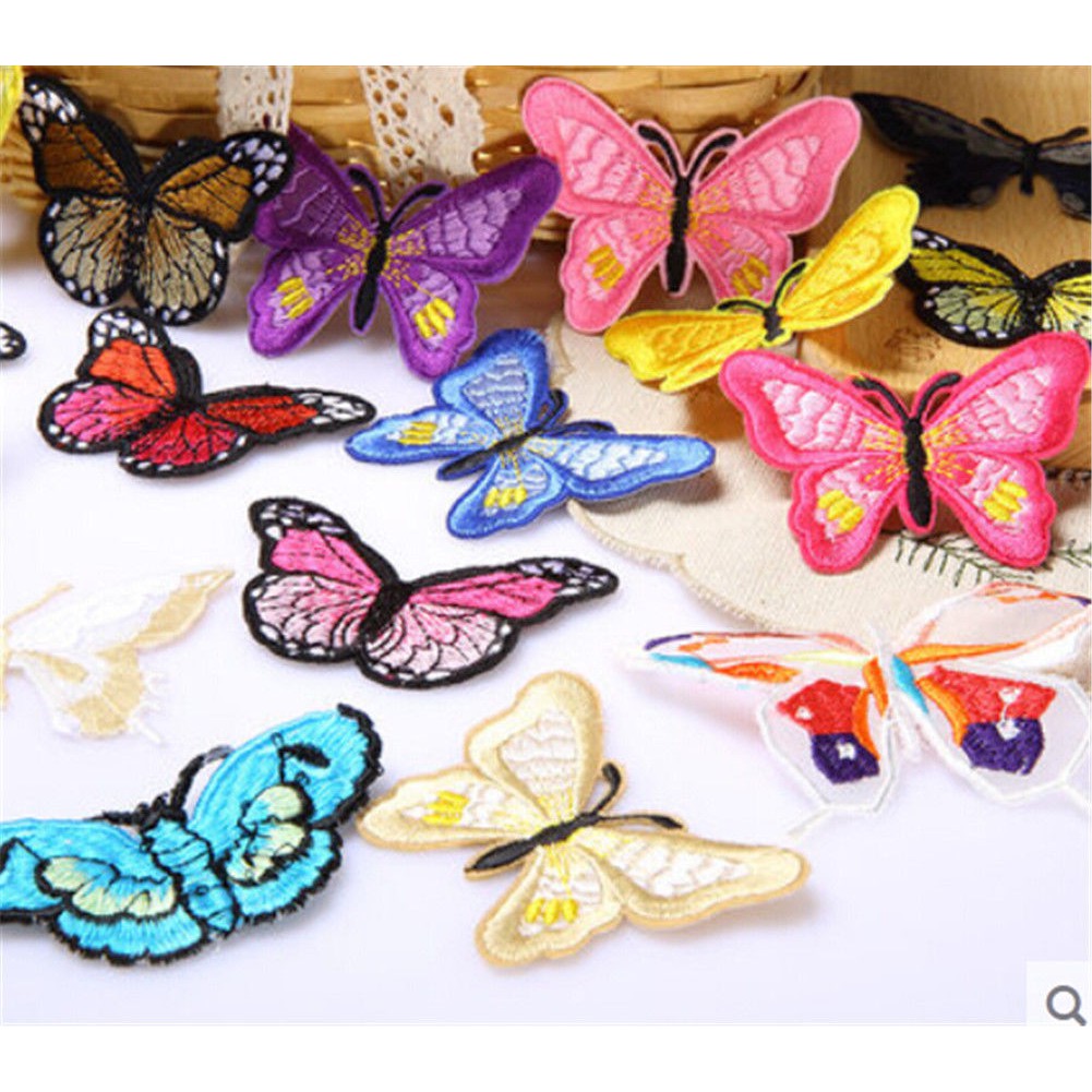 Set 10 miếng vá ủi hình bươm bướm