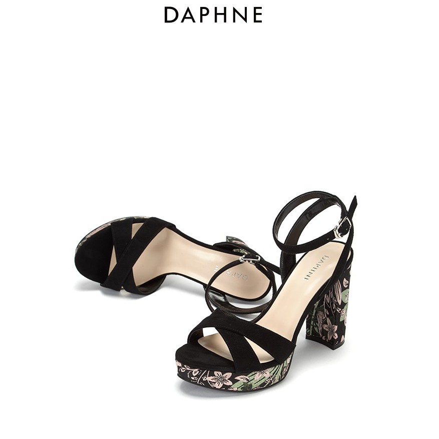 Sandal quai chéo Daphne, đế đúp gót 10cm (có sẵn)