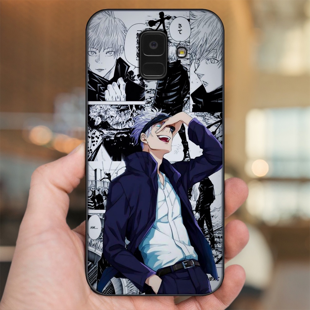 Ốp lưng Samsung A5 2018, A6 2018, A8 2018, J6 2018, A8 Plus viền đen in hình Satoru Jujutsu Kaisen