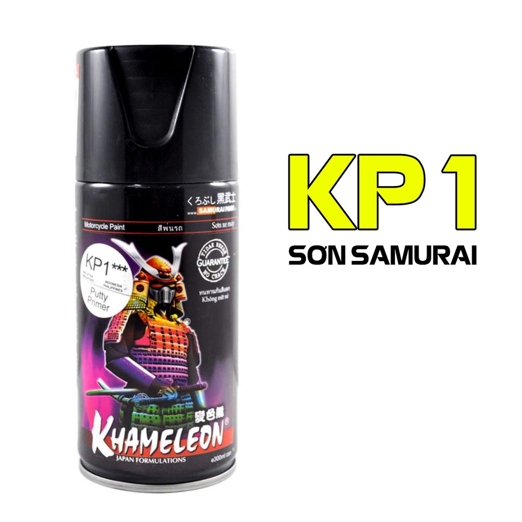 Sơn Samurai lót xám KP1 chính hãng, sơn xịt dàn áo xe máy lấp vết trầy xước
