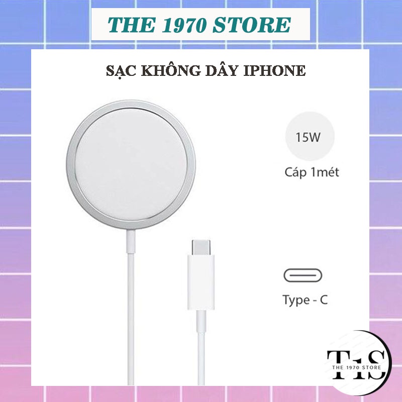 Sạc không dây iphone Magsafe dành cho iphone 12 và các dòng máy hỗ trợ sạc không dây chuẩn QI