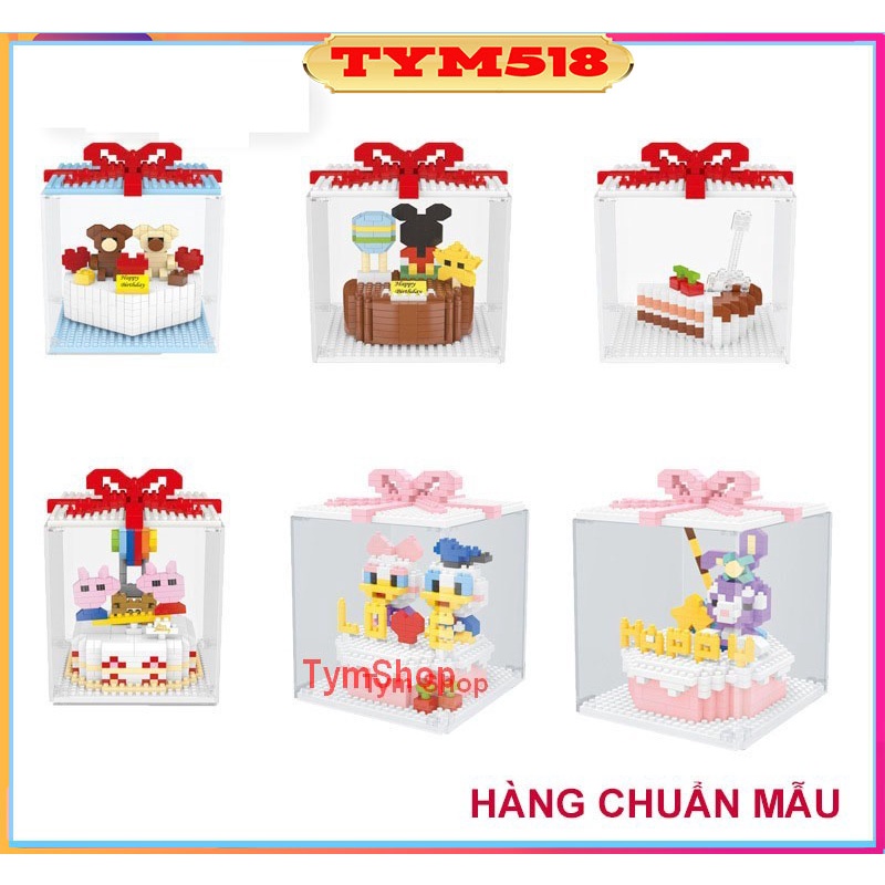 Xếp hình bánh kem sinh nhật  thỏ stella lou vịt donal gấu đồ chơi lắp ráp nanoblocks cho bé trai bé gái