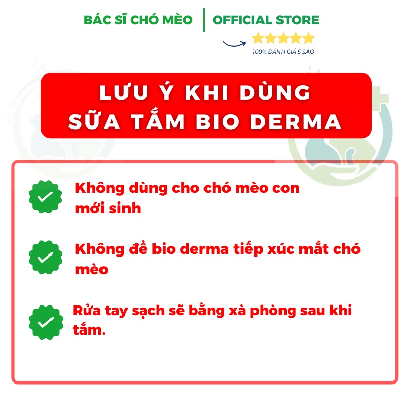 SỮA TẮM TRỊ NẤM GHẺ CHÓ MÈO BIO DERMA- HỖ TRỢ ĐIỀU TRỊ DA Ở CHÓ MÈO