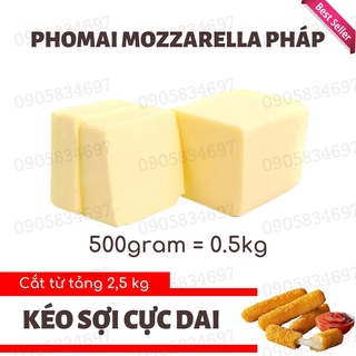 Phô Mai Mozzarella Pháp KHỐI 0.5kg - Làm Phomai Que, Pizza, Hot Dog, Phủ Tokbokki [TẶNG KÈM BỘT CHIÊN XÙ]