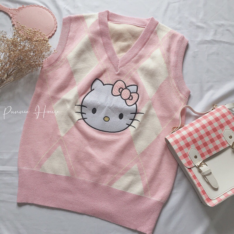 [Sẵn XÁM]✨ ÁO LEN GHILE 🎀[Có Ảnh Thật]🎀 HÌNH HELLO KITTY PHỐI ĐƯỢC NHIỀU KIỂU CỰC CUTE