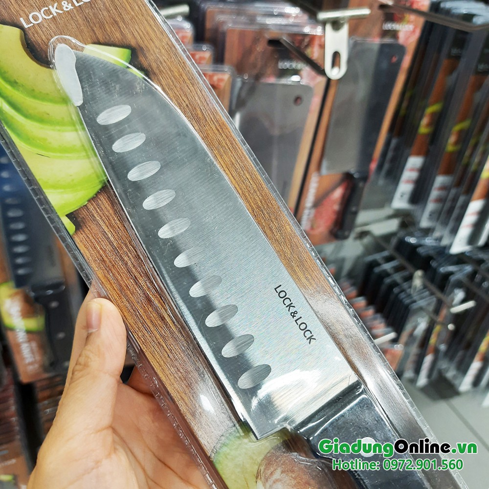 Dao Làm Bếp, Dao Thái Lock&amp;Lock Santoku 6.5 inch Thép Không Gỉ Sắc Bén CKK921