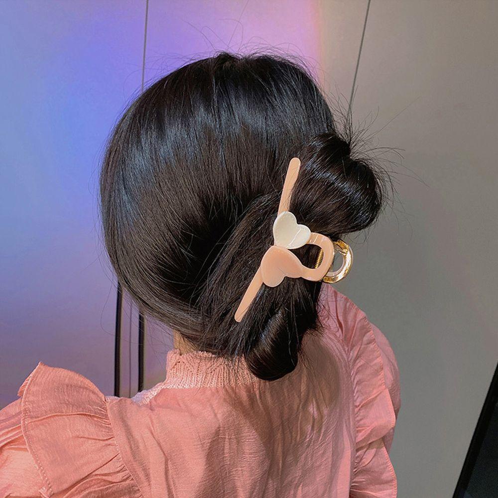 Kẹp Tóc Càng Cua Hình Trái Tim Phong Cách Vintage Cho Nữ Giá Đỡ