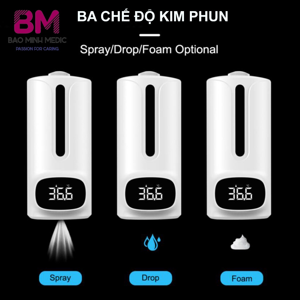 [Giao hỏa tốc] Máy khử khuẩn kèm đo thân nhiệt cảm ứng tự động K9 Pro Plus - máy sát khuẩn dùng trong mùa dịch