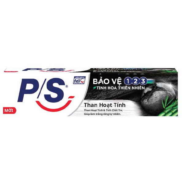 E - Kem Đánh Răng P/S Bảo Vệ 123 Than Hoạt Tính & Tre 180G