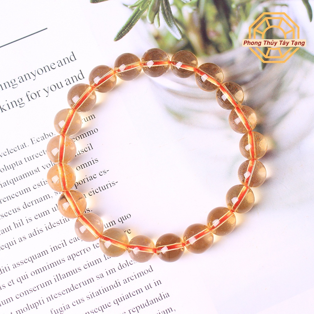 Vòng tay phong thủy màu vàng tài lộc thịnh vượng nam nữ mệnh Thổ Kim - tặng hộp gỗ cao cấp - Phong Thủy Tây Tạng