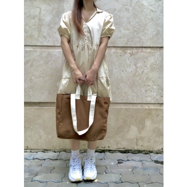 Túi tote Unisex vải canvas cotton dày style vintage