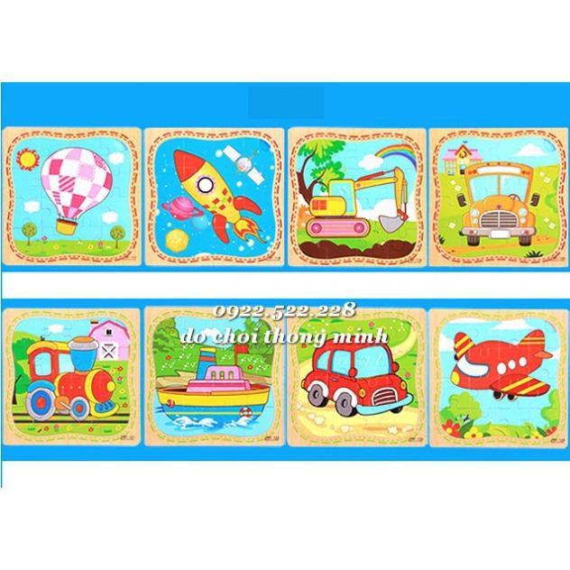 Ghép hình puzzle 16 mảnh gỗ con vật - mẫu 2