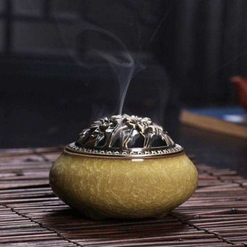 Lư Gốm Xông Trầm Hương Hàng Đẹp, Để Bàn Làm Việc,  Ban Thờ