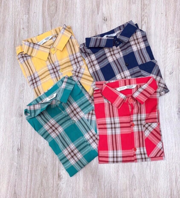 Sơmi caro kẽ sang