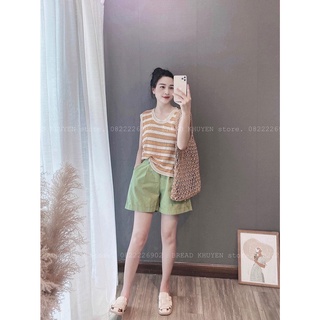 ÁO LEN BA LỖ KẺ SỌC ĐEN-CAM