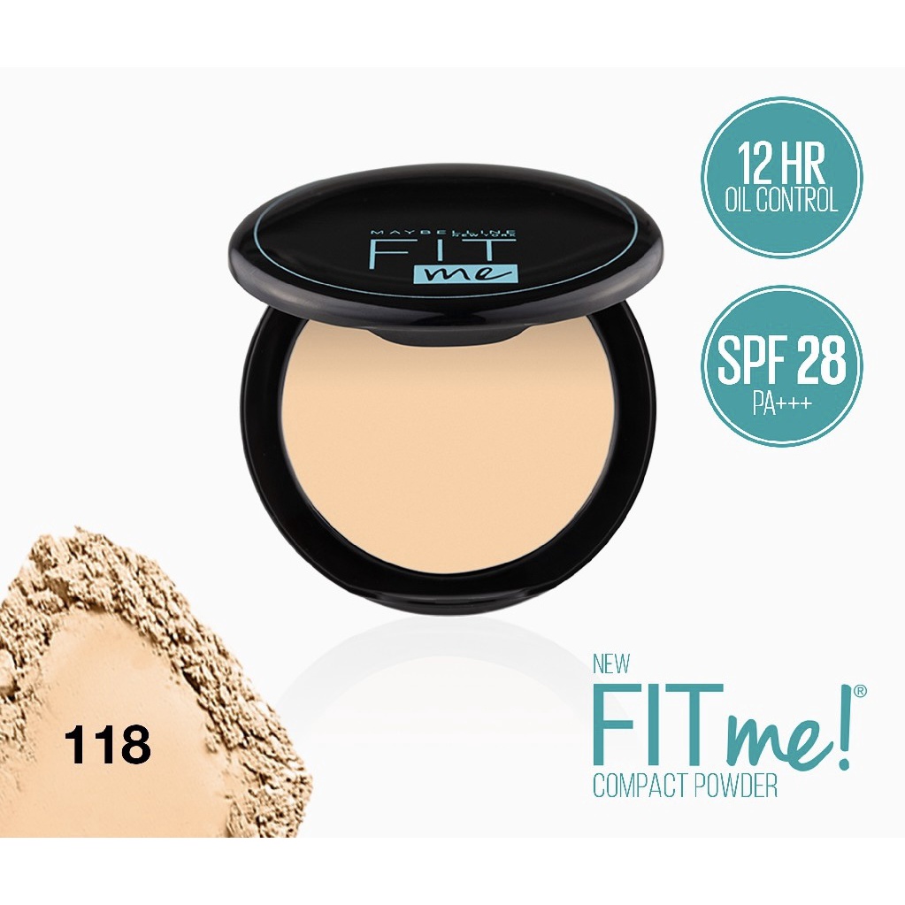 PHẤN NỀN KIỀM DẦU CHỐNG NẮNG 12H MAYBELLINE FIT ME MATTE+PORELESS POWDER SPF28 PA+++