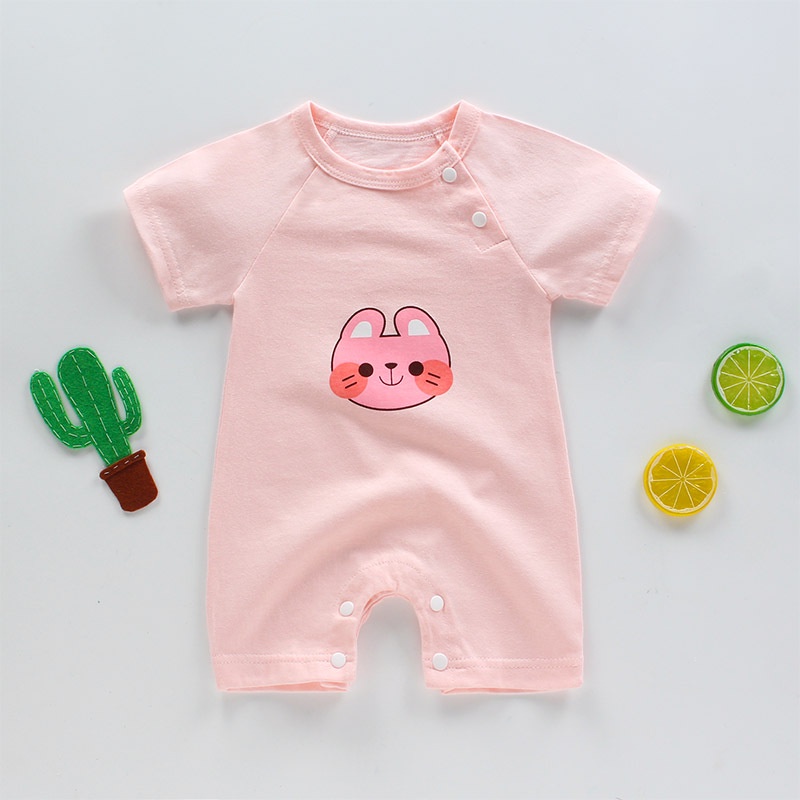 Bộ Đồ Ngủ Liền Thân Tay Ngắn In Hình One Piece Bằng Cotton Dành Cho Bé Trai Gái 0-24 Tháng Tuổi