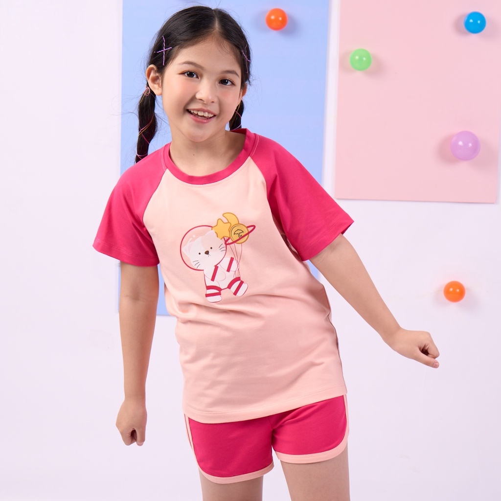 Đồ bộ quần áo thun cotton ngắn tay cho bé trai, bé gái mặc nhà mùa hè Econice 2022B. Size đại trẻ em 5, 6, 8, 10 tuổi