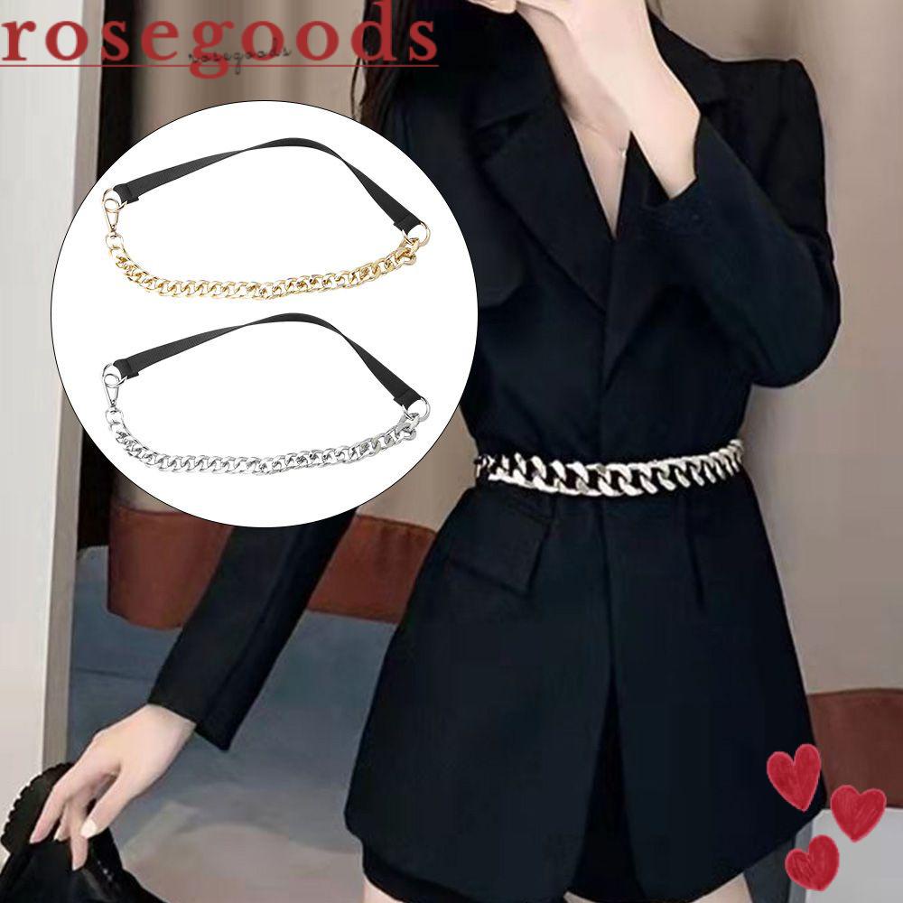 Thắt Lưng Dây Xích Kim Loại Co Giãn Dễ Phối Đồ Phong Cách Retro