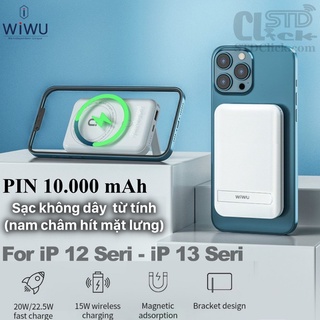PIN SẠC DỰ PHÒNG WIWU SNAP CUBE CHÍNH HÃNG 10.000MAH HỔ TRỢ SẠC KHÔNG DÂY NAM CHÂM 15W CHO IP 12 - 13 - 14 VÀ 15 SERI