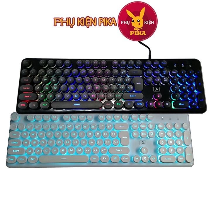 ( Có Video ) Bàn phím giả cơ game thủ K620 K100 PKC phím tròn có đèn LED