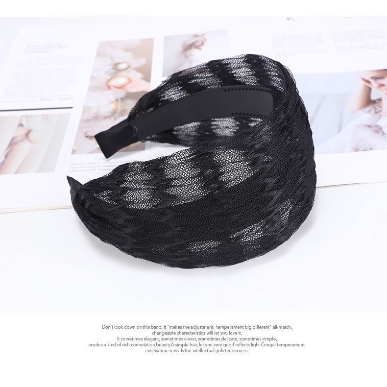 Bờm băng đô cài tóc ren bản to vintage dễ thương