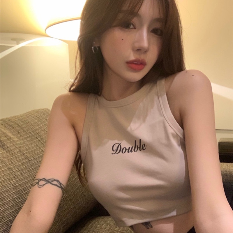 Áo Thể Thao Sát Nách Dáng Ngắn Thời Trang Mùa Hè Quyến Rũ Dễ Phối Đồ Cho Nữ