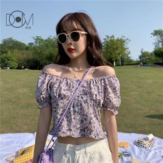 Áo sơ mi tay ngắn màu tím/ xanh nhạt thiết kế nữ tính trẻ trung phong cách 2020