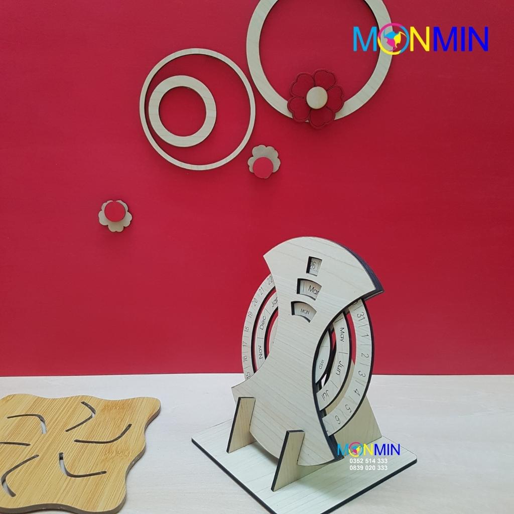 Lịch gỗ vạn niên để bàn Monmin tinh tế - Món quà ý nghĩa mang giá trị vượt thời gian
