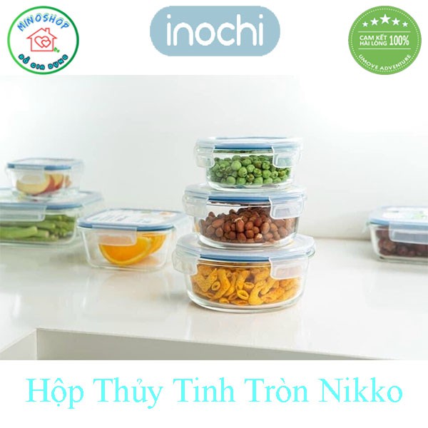 [3 Size] Hộp Thủy Tinh Tròn Đựng Thực Phẩm, Hộp Cấp Đông Nikko Tròn 400ml 620ml 950ml | BigBuy360 - bigbuy360.vn