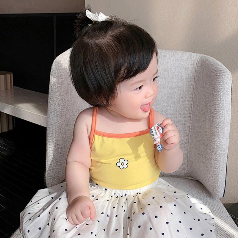 Áo Hai Dây Se7En Tay Ngắn In Họa Tiết Hoạt Hình Phong Cách Hàn Quốc Thời Trang Mùa Hè Cho Bé Gái