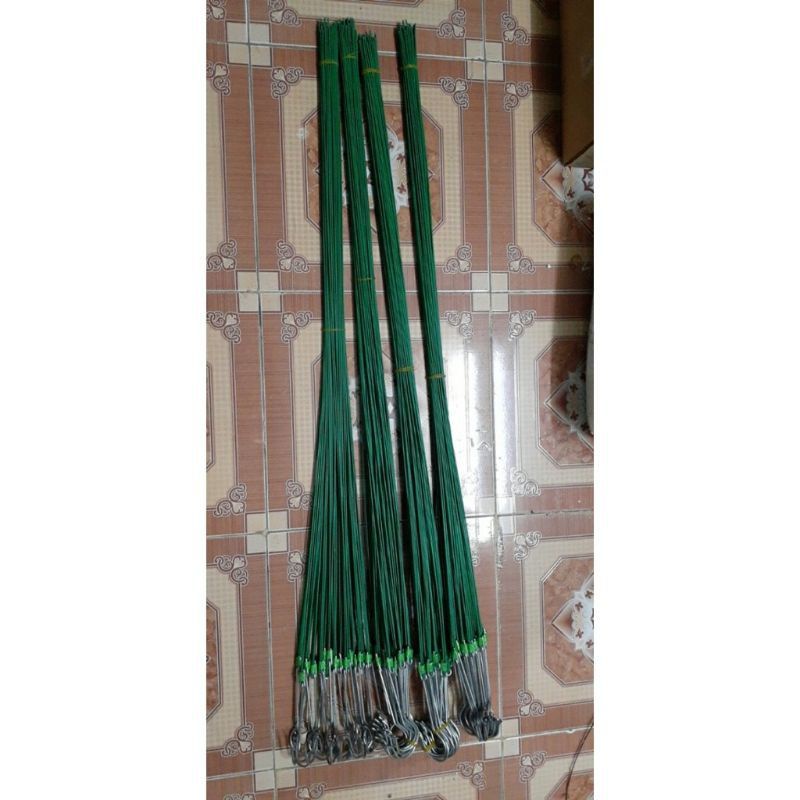 10 móc kẽm bọc nhựa treo lan dài 80cm