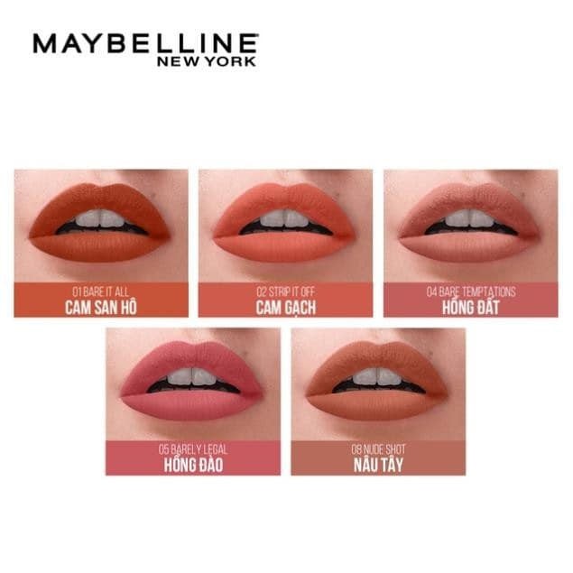 [Thanh lý] Son kem lì nhẹ môi phiên bản tông đất Maybelline New York Sensational Liquid Matte The Nudes 7ml