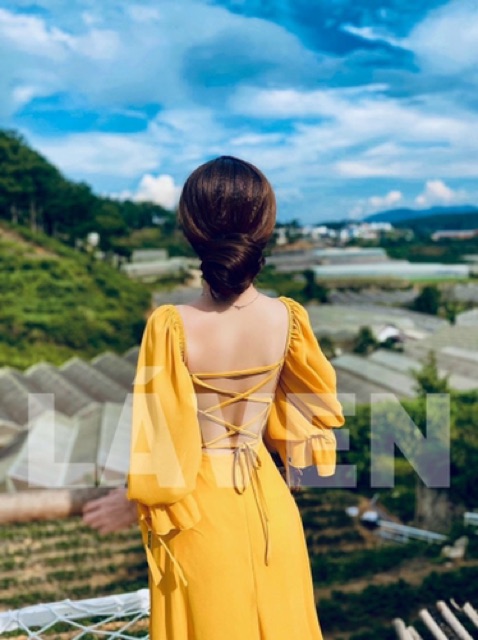 Đầm maxi đan dây lưng - voal kèm mút ngực | BigBuy360 - bigbuy360.vn