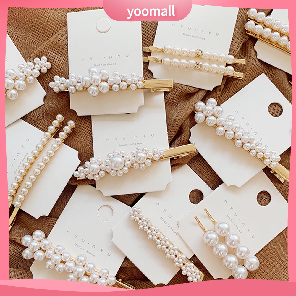 Kẹp Tóc Nữ Đính Ngọc Trai Giả Phong Cách Vintage