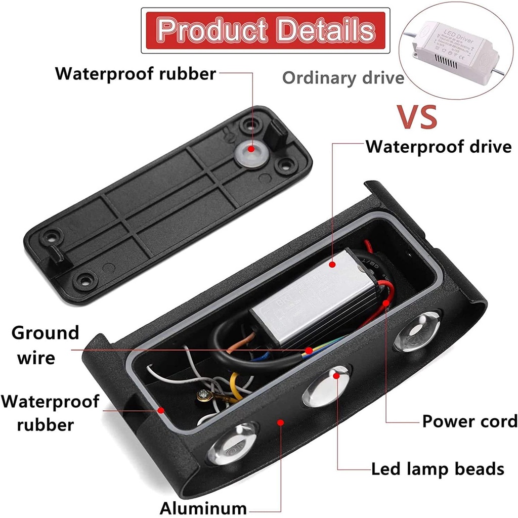 Đèn LED Gắn Tường 8W CR1 Thiết Kế Hiện Đại Chống Thấm Nước
