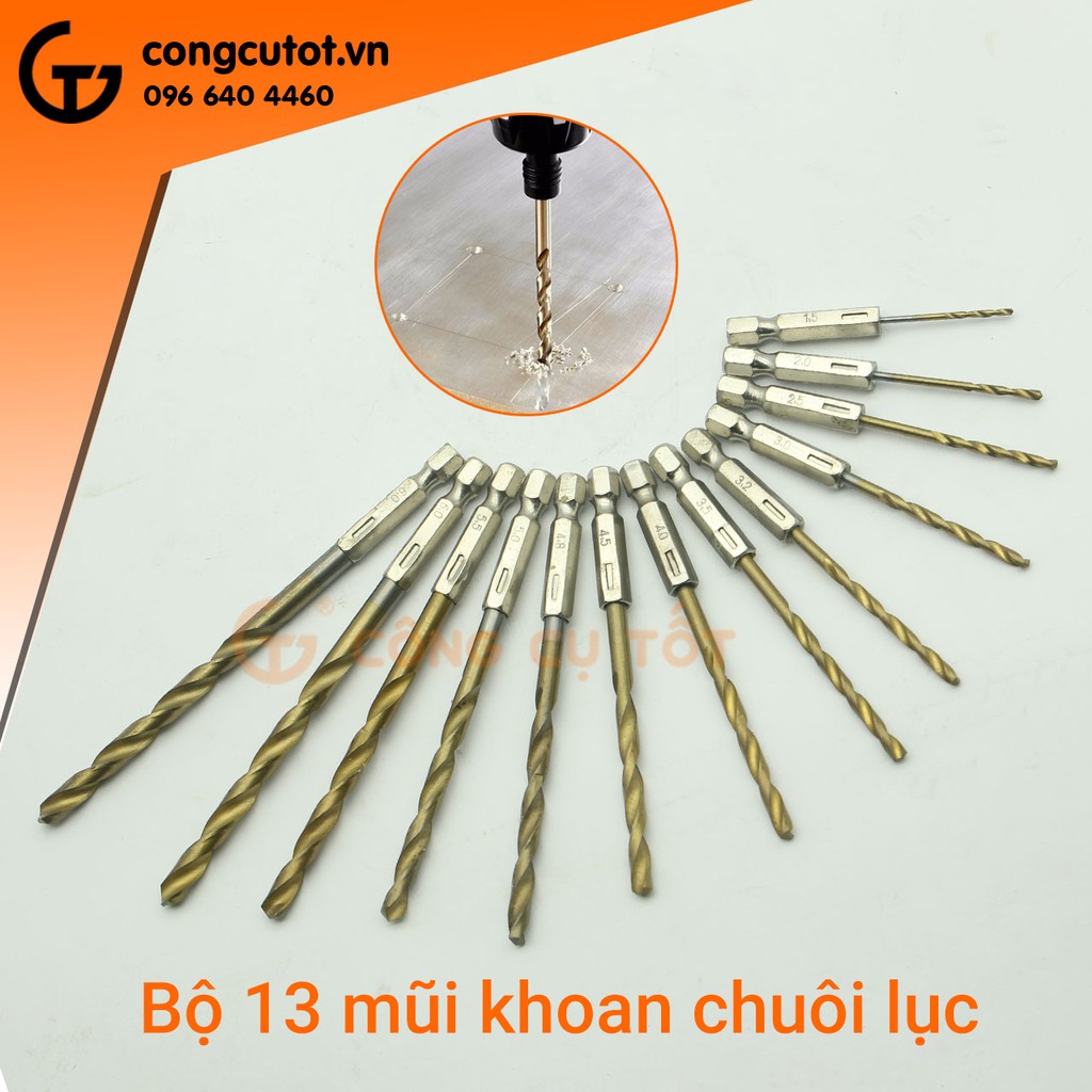 Bộ 13 mũi khoan vỉ nhựa