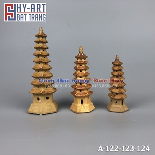 Mô hình gốm Tháp tròn mini phụ kiện trang trí tiểu cảnh hòn non bộ bể cá chậu cây bonsai