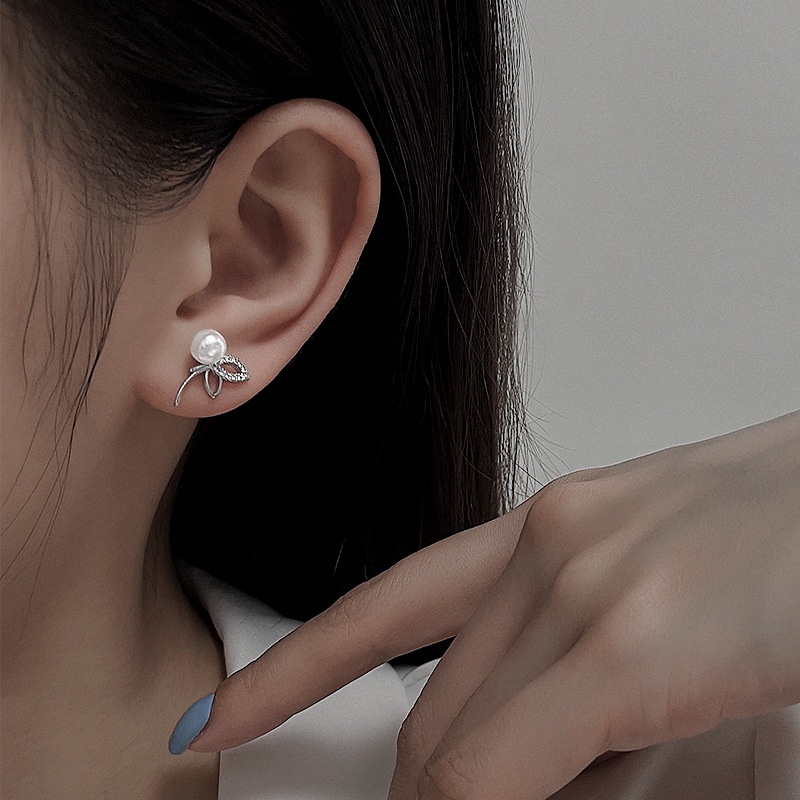 (0670) Khuyên Tai Ngọc Đá Điểm Đơn Giản Sang Trọng Hàn Quốc