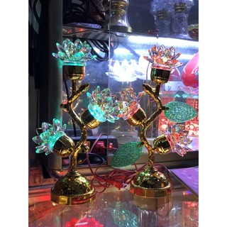 Cặp đèn thờ pha lê 6