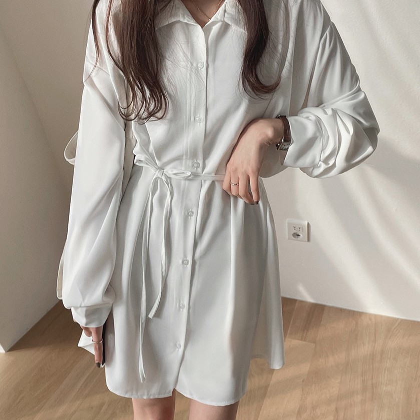 Đầm Sơ Mi Hàn Quốc Dài Tay Dễ Phối Đồ 41132