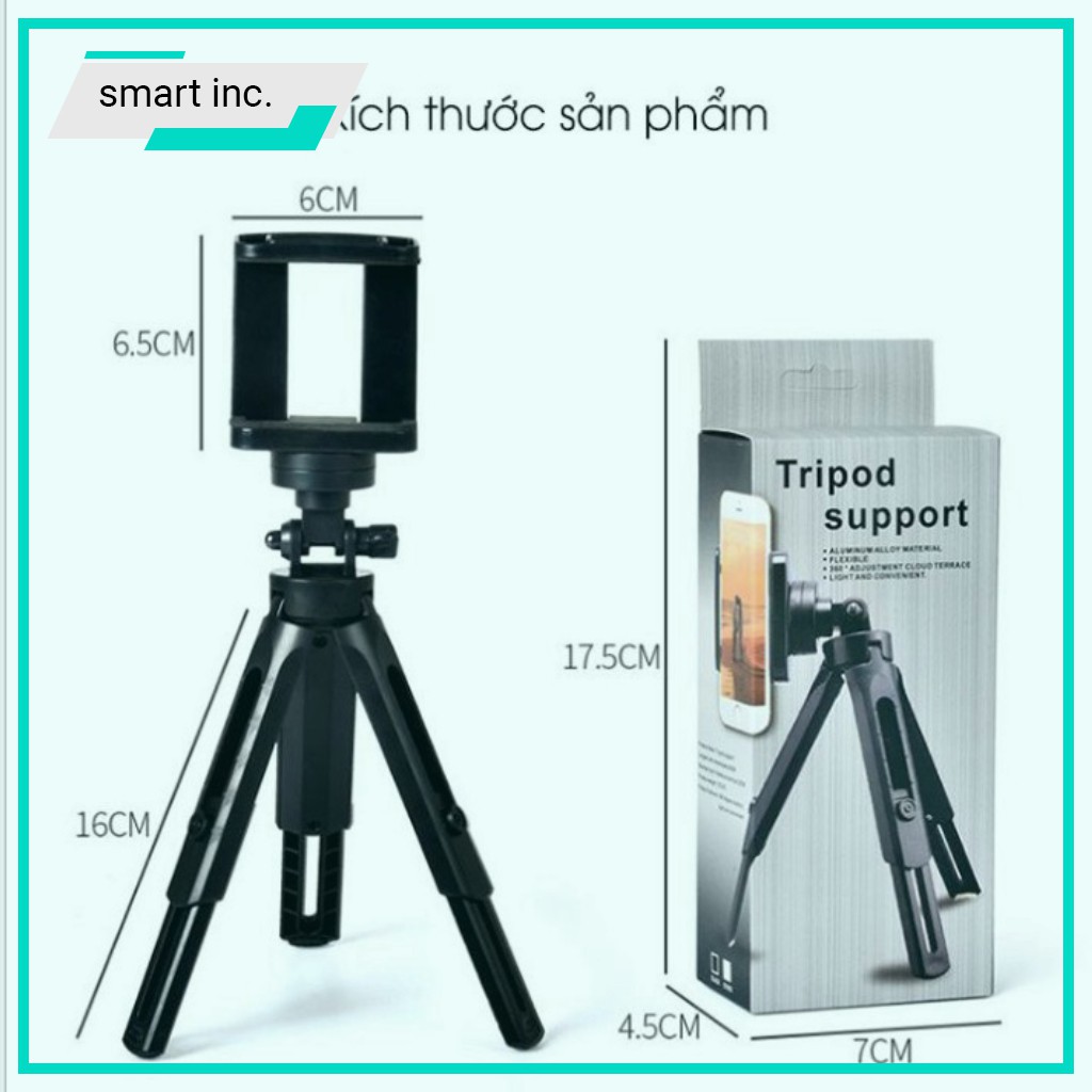 Tripod 3 Chân Giá Đỡ Gấp Gọn Gậy Selfie Bluetooth Tự Sướng Xoay 360 Độ Đế Đỡ Điện Thoại Chụp Hình Quay Phim