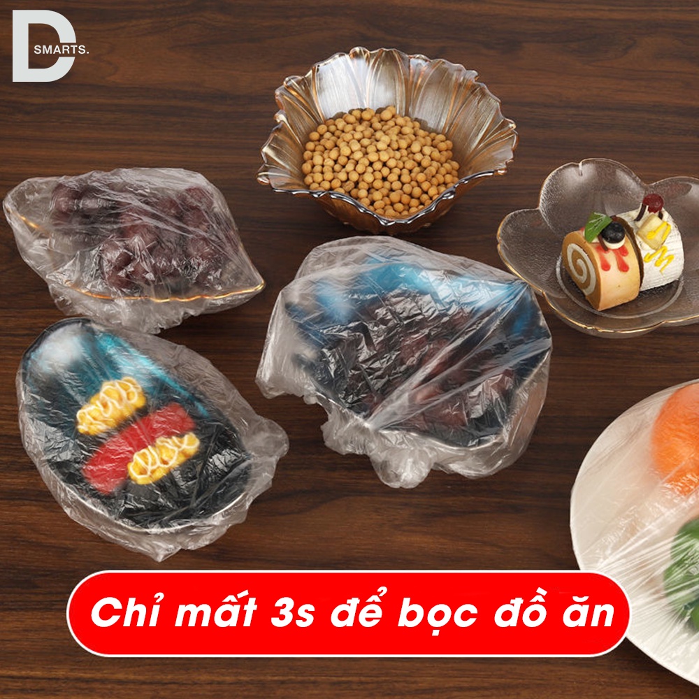 Màng bọc thực phẩm co giãn siêu dai có chun hình túi gấu set 100 chiếc - Tái sử dụng